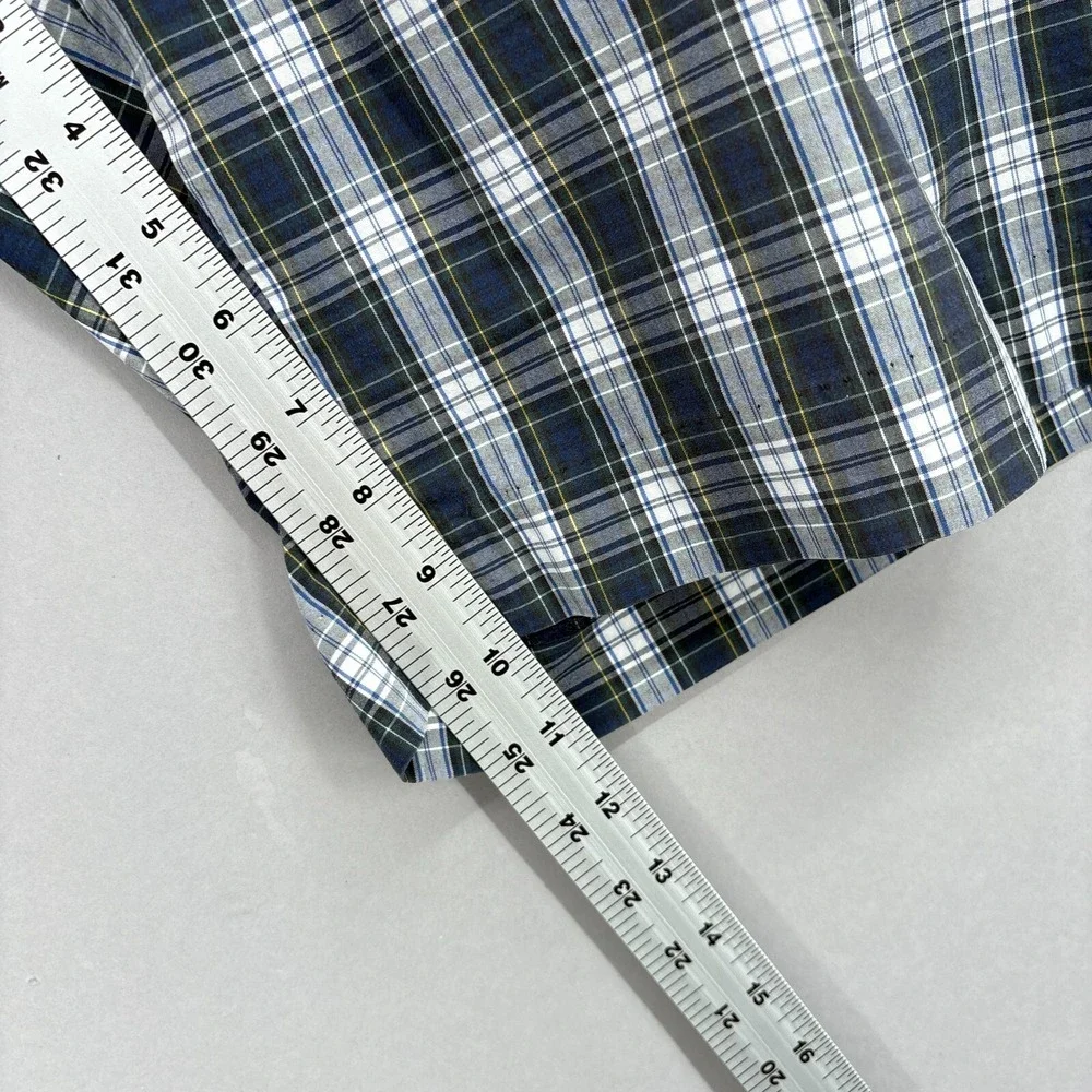 Vintage Polo Ralph Lauren Shorts Mens 34 Plaid Navy Blue Green Tartan 10